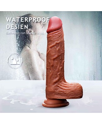 Wibrator-Silicone, Vibration 10, Rotate, Telescopic, Heating, 21cm