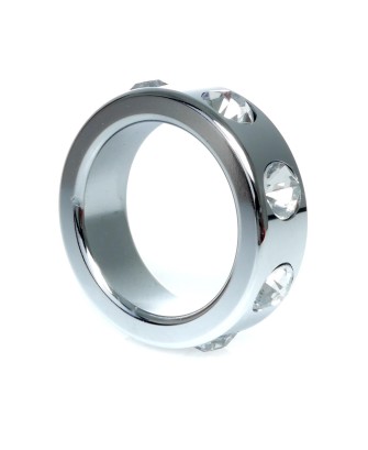 Pierścień-Metal Cock Ring with Cristal Diamonds Small