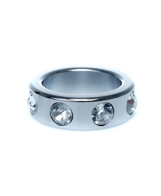 Pierścień-Metal Cock Ring with Cristal Diamonds Small