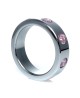 Pierścień-Metal Cock Ring with Rose Diamonds Large