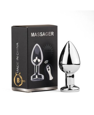 Metal Butt Plug L Vibrator USB - Remote Control