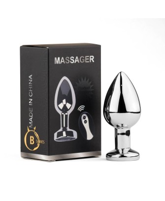 Metal Butt Plug L Vibrator USB - Remote Control