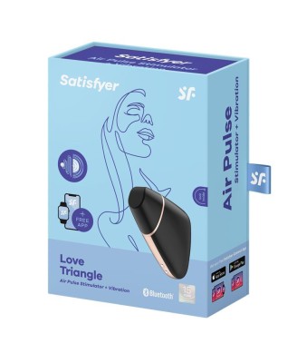 Wibrator - Love Triangle Air Pulse Stimulator + Vibration Black