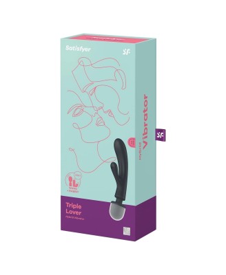 Satisfyer Triple Lover grey - Wibrator Różdżka Króliczek
