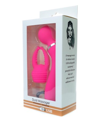 Dual Massager + overlay USB 10+10 functions Pink