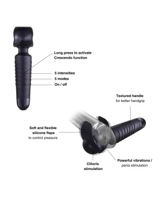 MAN.WAND EVO BLACK PLUM RECHARGEABLE MASTURBATOR