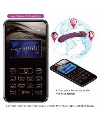 PRETTY LOVE - Ethan purple, 12 vibration functions Mobile APP Long-distance Control
