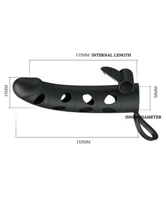 PRETTY LOVE - Vibrating Penis Sleeve with Ball Strap
