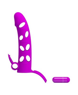 PRETTY LOVE - Vibrating Penis Sleeve with Ball Strap