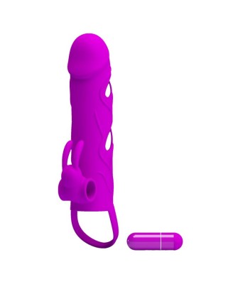 PRETTY LOVE - PENIS SLEEVE WITH BALL STRAP vibration PURPLE