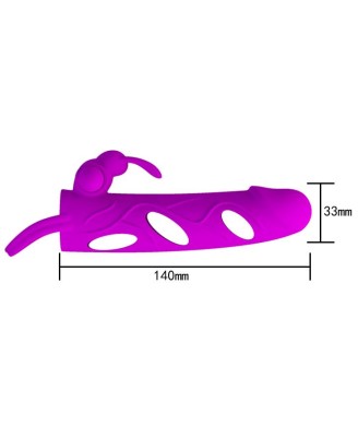 PRETTY LOVE - PENIS SLEEVE WITH BALL STRAP vibration PURPLE