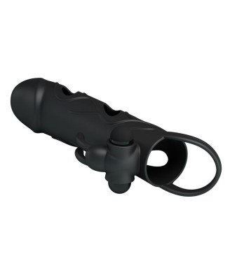 PRETTY LOVE - PENIS SLEEVE WITH BALL STRAP vibration BLACK