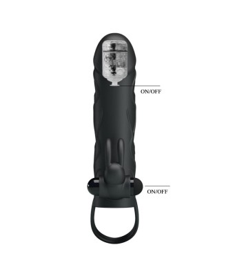 PRETTY LOVE - PENIS SLEEVE WITH BALL STRAP vibration BLACK