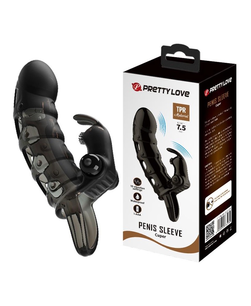 PRETTY LOVE -Cuper PENIS SLEEVE, 10 vibration functions