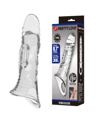 Pretty Love Penis Sleeve 8.7" Extender – Clear