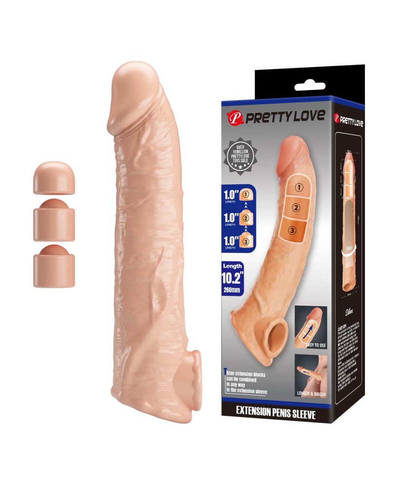 Pretty Love Extension Penis Sleeve with Modular Length Blocks – 26 cm