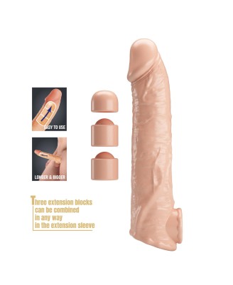 Pretty Love Extension Penis Sleeve with Modular Length Blocks – 26 cm