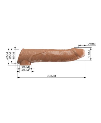 Pretty Love Extension Penis Sleeve with Modular Length Blocks – Dark Brown – 26 cm