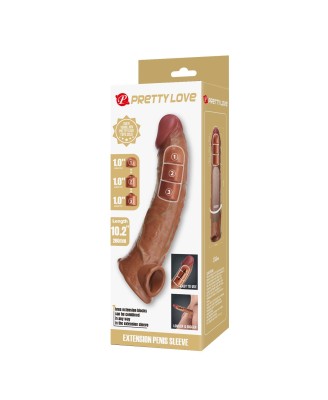Pretty Love Extension Penis Sleeve with Modular Length Blocks – Dark Brown – 26 cm