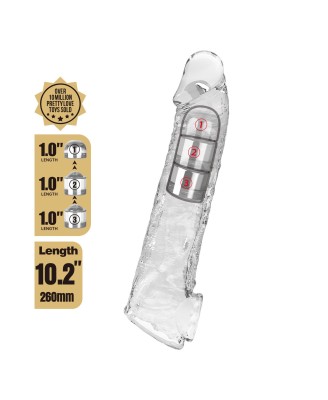 Pretty Love Extension Penis Sleeve with Modular Length Blocks – Clear – 26 cm