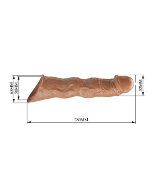 Pretty Love Extension Penis Sleeve with Modular Length Blocks Brown – 28 cm