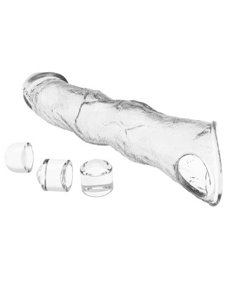 Pretty Love Extension Penis Sleeve with Modular Length Blocks Clear – 28 cm