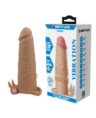 Pretty Love Quillon – 20 cm Vibrating Penis Sleeve Natural