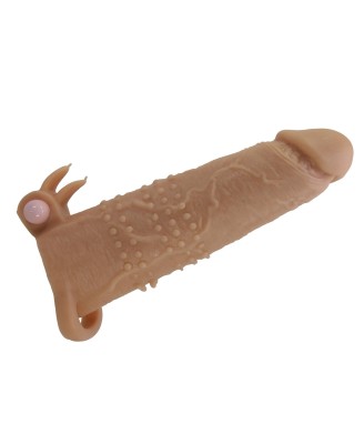 Pretty Love Quillon – 20 cm Vibrating Penis Sleeve Natural