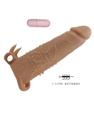 Pretty Love Quillon – 20 cm Vibrating Penis Sleeve Natural