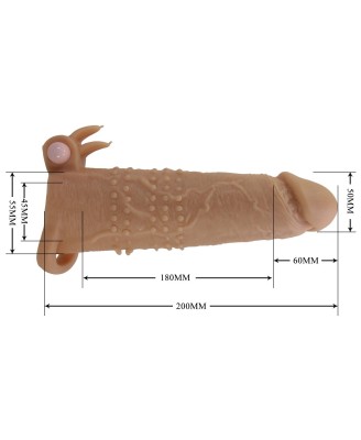 Pretty Love Quillon – 20 cm Vibrating Penis Sleeve Natural
