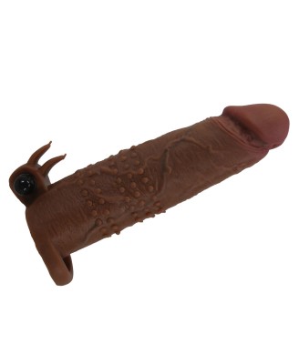 Pretty Love Quillon – 20 cm Vibrating Penis Sleeve Brown