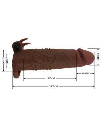 Pretty Love Quillon – 20 cm Vibrating Penis Sleeve Brown