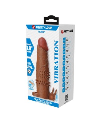 Pretty Love Quillon – 20 cm Vibrating Penis Sleeve Brown