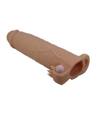 Pretty Love Xerxes – Penis Sleeve with Vibrating Ring, Flesh Color, 22 cm