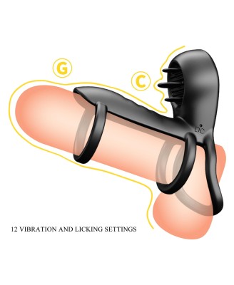 PRETTY LOVE - VIBRATING PENIS SLING Jammy, 12 vibration functions 12 licking settings Memory function