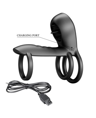 PRETTY LOVE - VIBRATING PENIS SLING Jammy, 12 vibration functions 12 licking settings Memory function