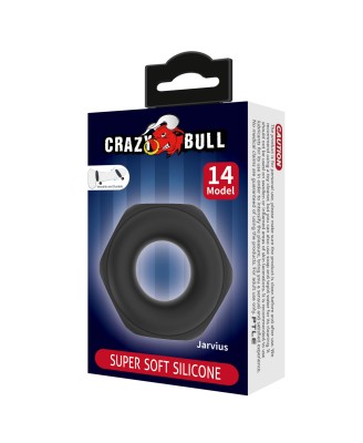 Crazy Bull Jarvius Super Soft Silicone Cock Ring – Black