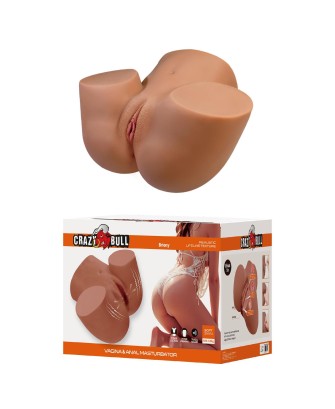 Crazy Bull Briony Realistic Vagina Anal Masturbator with Vibrations – Brown