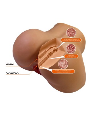 Crazy Bull Briony Realistic Vagina Anal Masturbator with Vibrations – Brown
