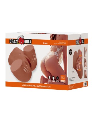 Crazy Bull Briony Realistic Vagina Anal Masturbator with Vibrations – Brown