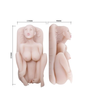 BAILE - Masturbator toy, TPR, double vibrating egg with voice, tighten,shrink 3AAA batteries
