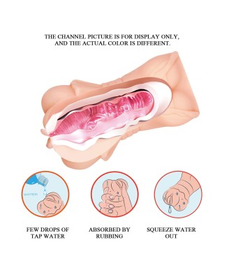 CRAZY BULL - Realistic Vagina Masturbator, Vibration Water lubricant, 3 AAA batteries