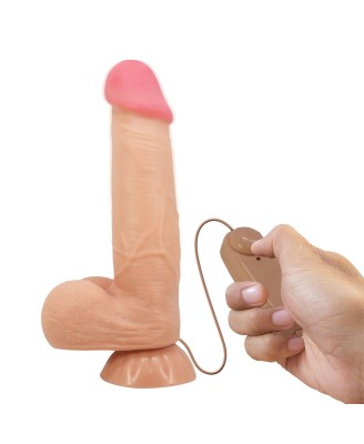 BAILE - Sliding Skin 8,5'' Flesh Vibration Bendable Suction base TPR ABS