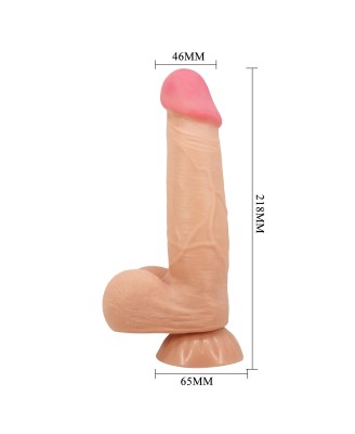 BAILE - Sliding Skin 8,5'' Flesh Vibration Bendable Suction base TPR ABS