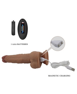 PRETTY LOVE - Jonathan 8,3'' Light Brown, 3 vibration functions Thrusting Wireless remote control