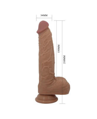 PRETTY LOVE - Jonathan 8,3'' Light Brown, 3 vibration functions Thrusting Wireless remote control