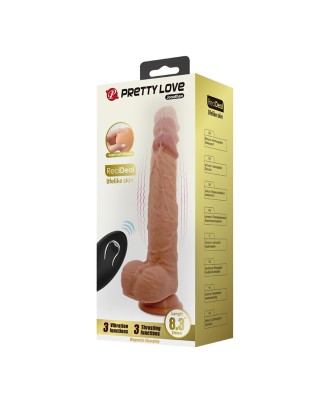 PRETTY LOVE - Jonathan 8,3'' Light Brown, 3 vibration functions Thrusting Wireless remote control