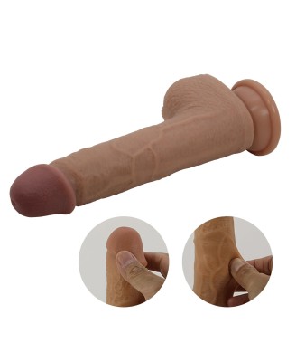 PRETTY LOVE - Tommy 8,9'' Light Brown, 3 vibration functions 3 thrusting settings Suction base Wireless remote control