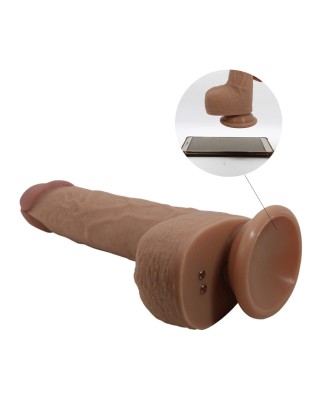 PRETTY LOVE - Tommy 8,9'' Light Brown, 3 vibration functions 3 thrusting settings Suction base Wireless remote control