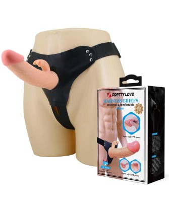 PRETTY LOVE - Mavis Flesh, Universal Strap-On Harness, Dildo 7.4'' TPR